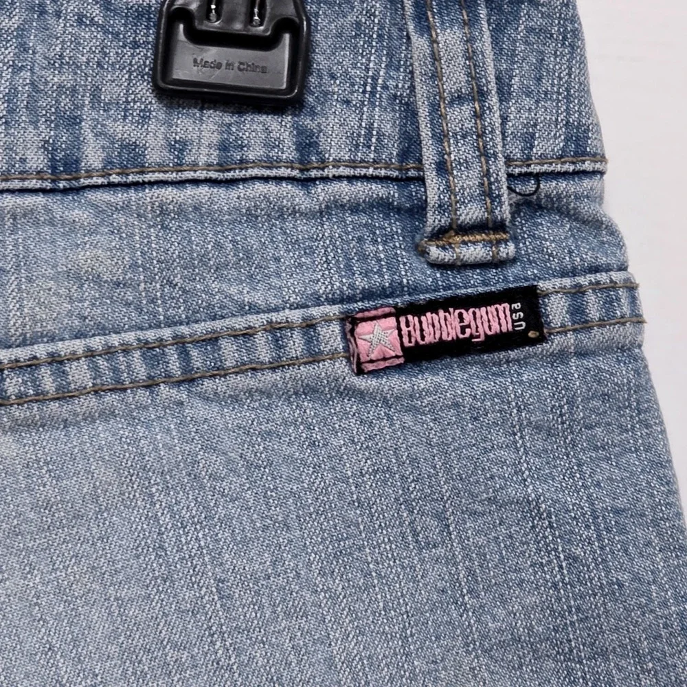 Bubblegum USA Y2K Denim Shorts Light Wash Blue Size 13/14 Cute Summer Vintage
